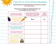 Identifying adverbial phrases worksheet