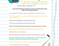 Identifying past perfect sentences worksheet