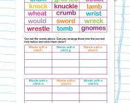 Identifying silent letters worksheet
