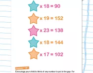 Incomplete multiplications worksheet