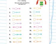 Incomplete number sentences addition and subtraction activity