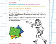 Instructions for obstacle course with blindfold activity