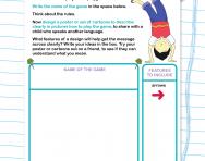 Instructions on how to play a game worksheet