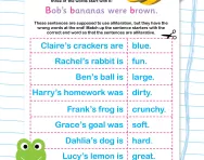 Introduction to alliteration worksheet
