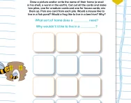 Investigating animal homes worksheet