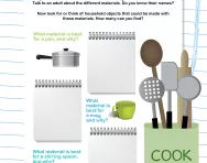 Kitchen materials worksheet