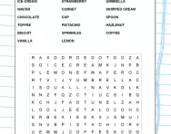 KS1 Ice cream wordsearch