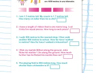 Length word problems worksheet