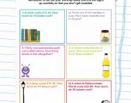 Long multiplication word problems: multiplying four-digit and two-digit numbers