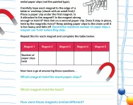 Magnets investigation worksheet