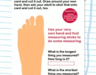 Make hand and foot measuring sticks activity
