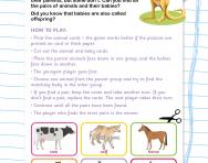 Match animals and their babies activity