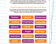Matching root words, prefixes and suffixes worksheet