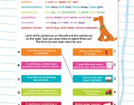 Matching sentences containing determiners worksheet