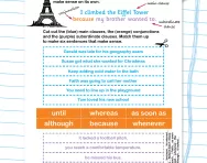 Matching up main and subordinate clauses worksheet