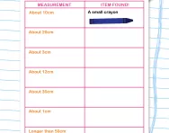 Measurement trail around the house worksheet