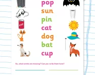 Missing CVC words game