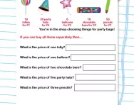 Money problems: Calculating unit costs worksheet