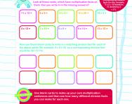 Multiplication and division facts worksheet