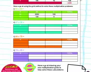 Multiplication: the grid method worksheet