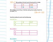 Multiplying decimals using the grid method worksheet