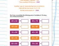 Multiplying pairs of multiples of 10 worksheet