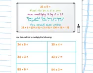Multiplying with the partitioning method worksheet