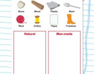 Natural or man-made worksheet