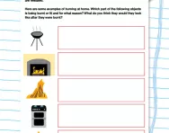 Non-reversible changes: burning worksheet
