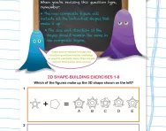 Non-verbal reasoning worksheet: 2D shape-building