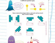 Non-verbal reasoning worksheet: 2D shapes rotation revision