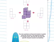 Non-verbal reasoning worksheet: 2D views from different directions