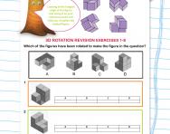 Non-verbal reasoning worksheet: 3D rotation revision