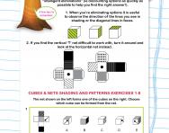 Non-verbal reasoning worksheet: Cubes and nets: shading and patterns