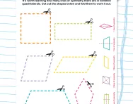Non-verbal reasoning worksheet: Finding one line of symmetry