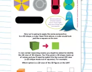 Non-verbal reasoning worksheet: Introduction to 3D shapes