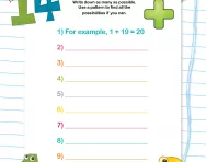 Number bond problems (to 20) worksheet