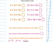 Number bonds to 10 practice worksheet