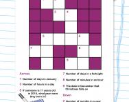 Number crossword: days and time