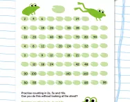 Number sequences: counting in 2s, 3s, 4s, 5, 6s, 10s worksheet