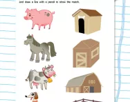 On the farm: where animals live worksheet