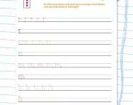 Handwriting worksheet: one-armed robot letters