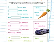Onomatopoeic sounds worksheet