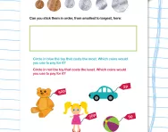 Ordering coin values worksheet