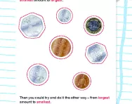 Ordering coins according to value worksheet