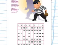 Ordering numbers on a 100 square worksheet