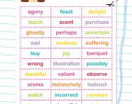 Pairs of synonyms worksheet