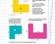 Perimeter and area of compound shapes worksheet