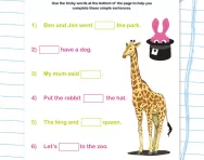 Phase 2 phonics missing tricky words