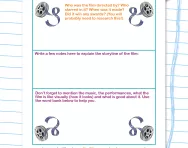 Planning and writing a film review worksheet